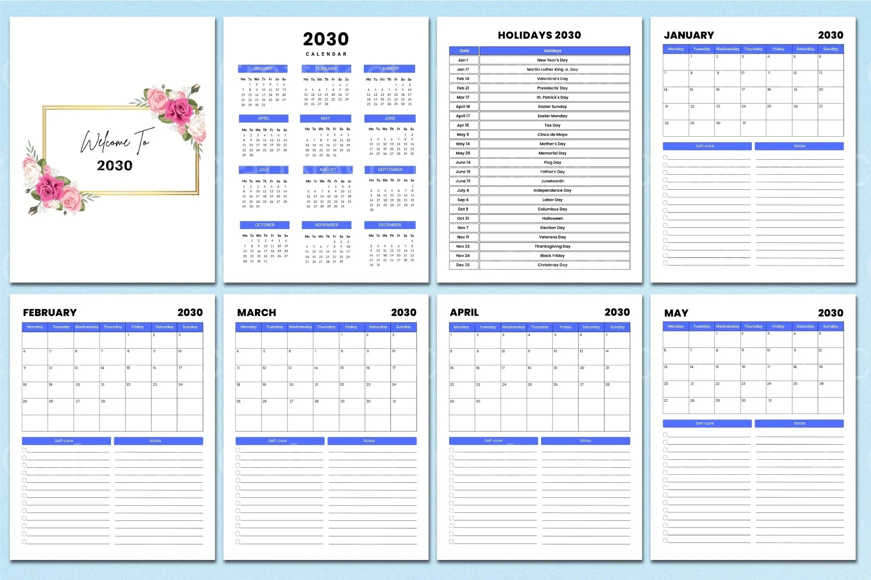 Monthly Agenda Planner - CraftNest - Digital Crafting and Art