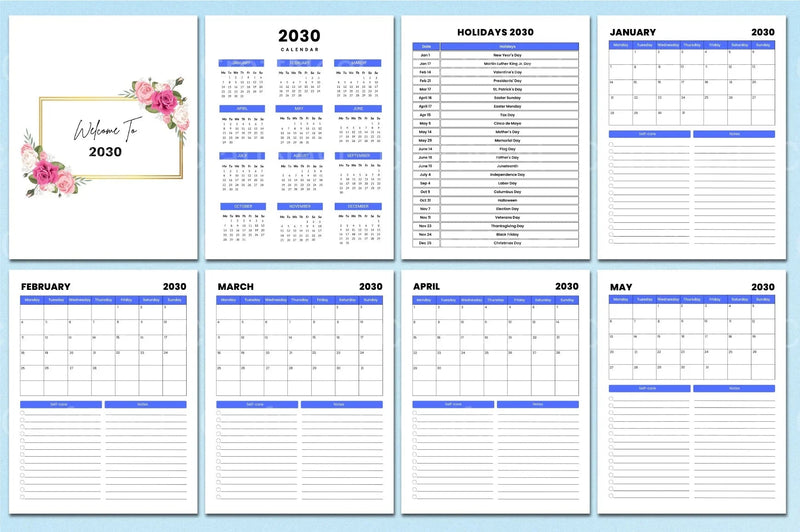 Monthly Agenda Planner - CraftNest - Digital Crafting and Art