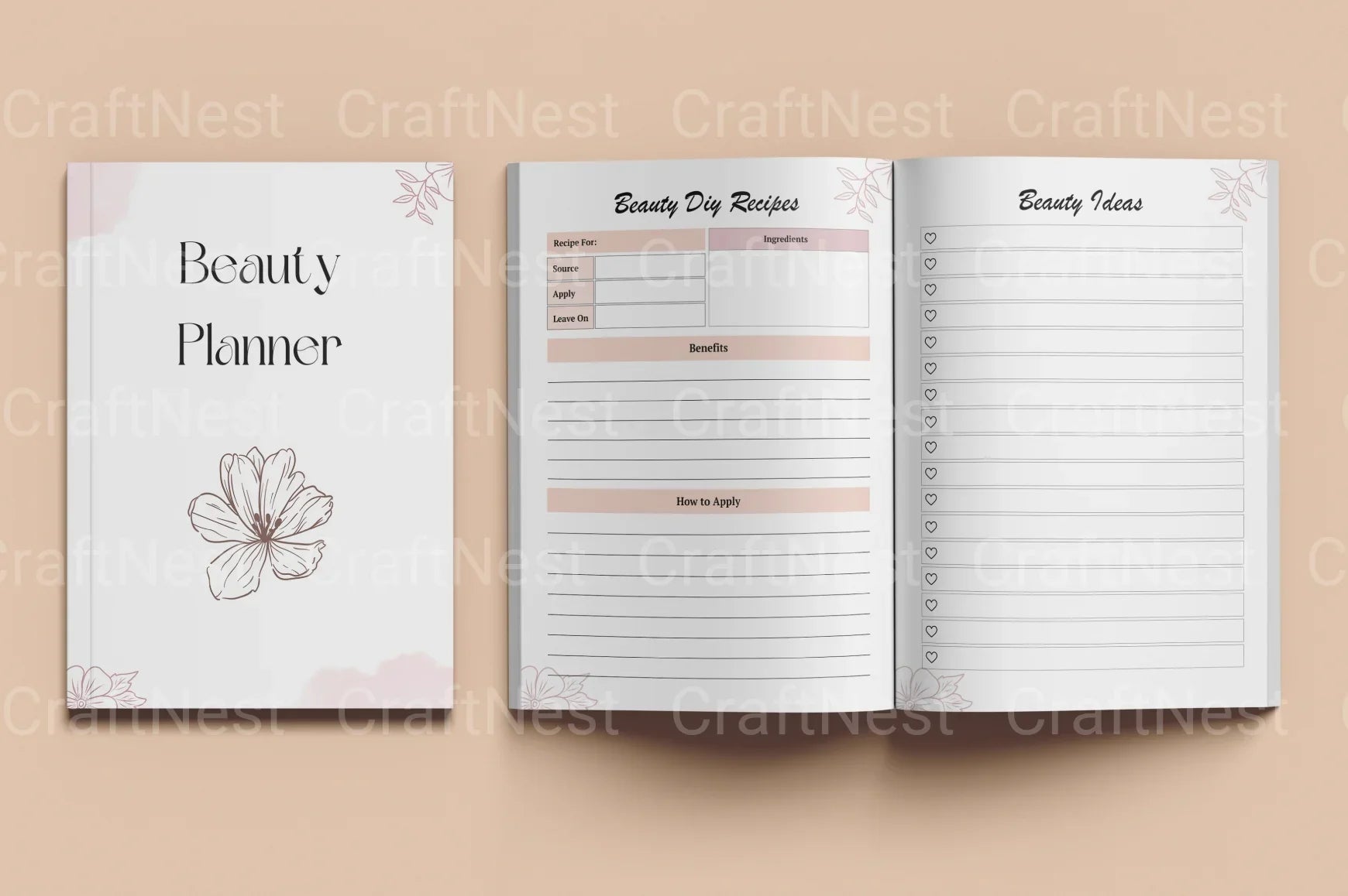 Beauty Planner Canva Template - CraftNest - Digital Crafting and Art