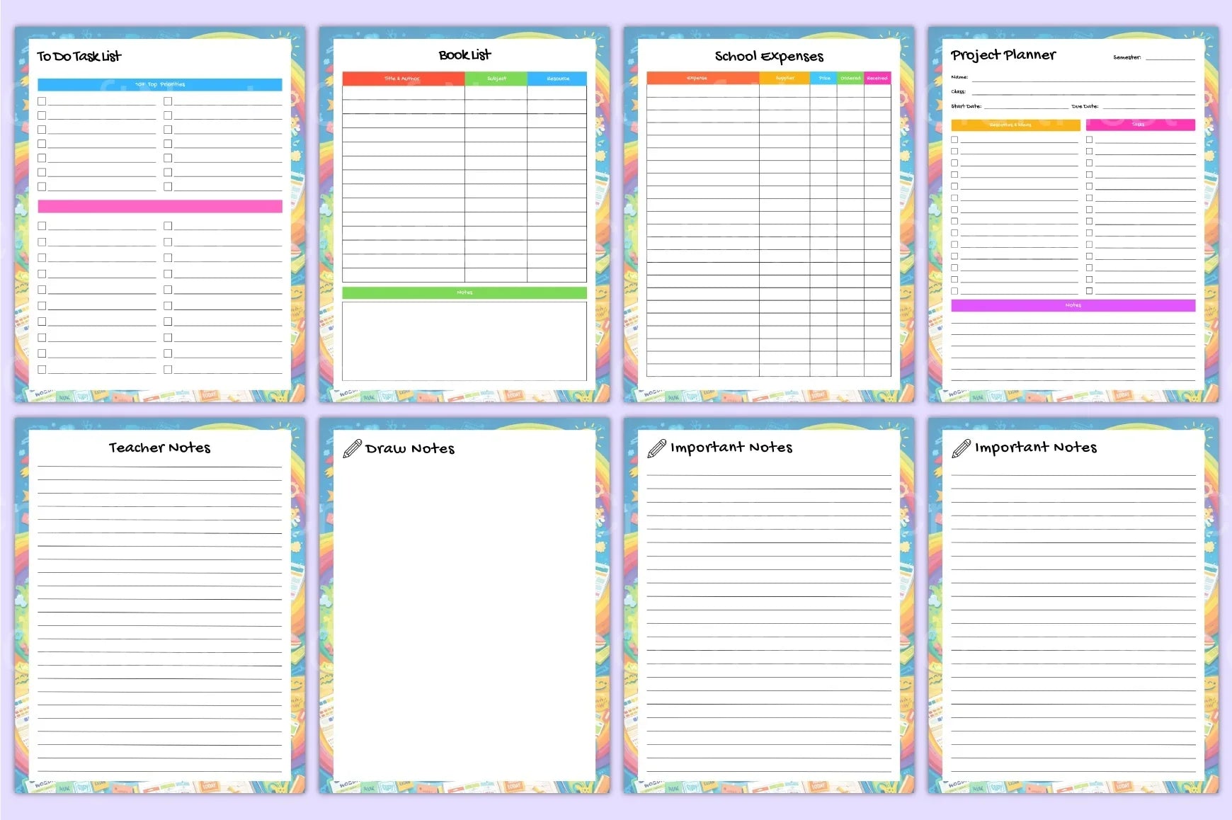 Academic Student Life Planner - CraftNest - Digital Crafting and Art