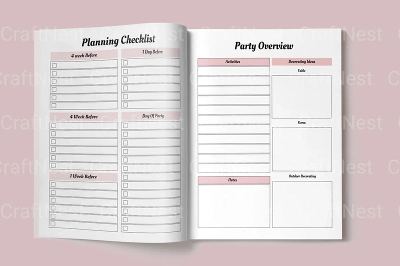 Party Event Planner Canva Template - CraftNest - Digital Crafting and Art