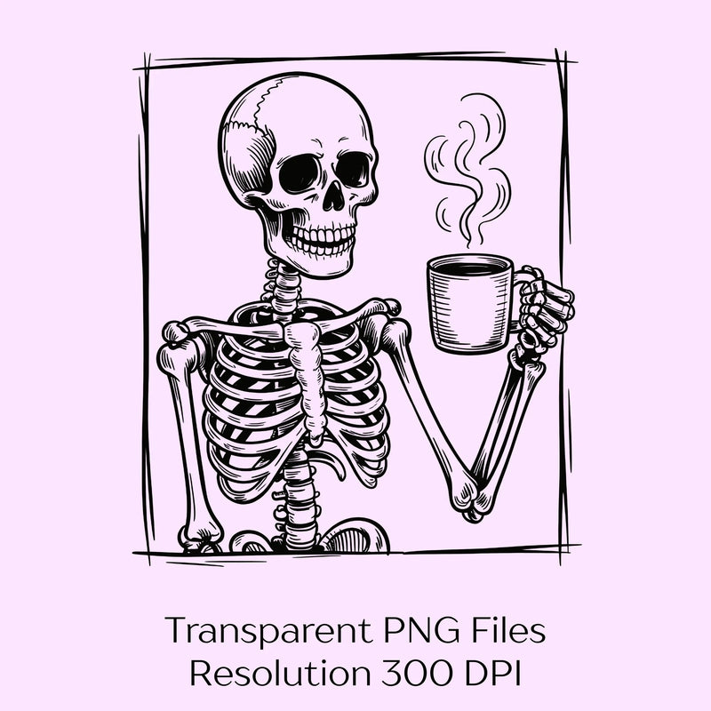 Coffee Skeleton Halloween Clipart Bundle - CraftNest - Digital Crafting and Art