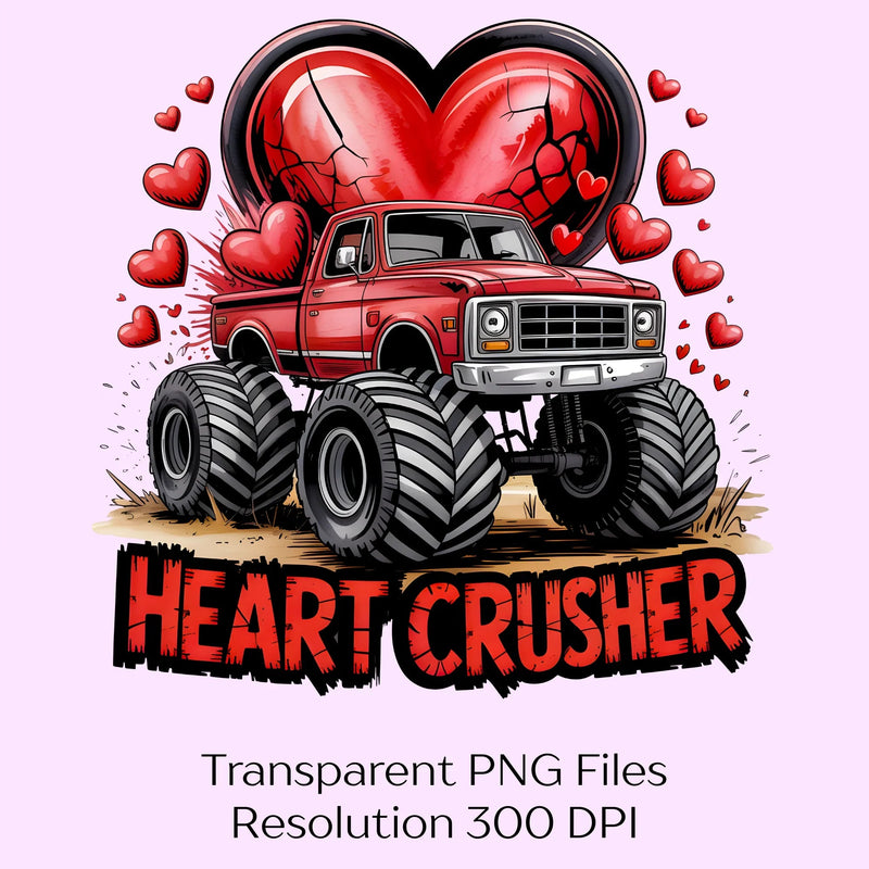 Heart Crusher Monster Truck Clipart Bundle - CraftNest - Digital Crafting and Art