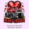 Heart Crusher Monster Truck Clipart Bundle