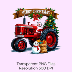Christmas Tractor Truck Clipart Bundle - CraftNest - Digital Crafting and Art