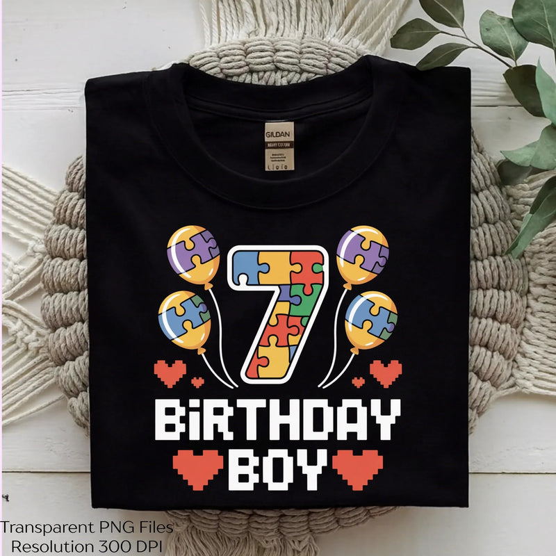 Birthday Boy Autism Tee Clipart Bundle - CraftNest - Digital Crafting and Art