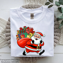 Santa Claus Carrying Sack Gifts Clipart Bundle - CraftNest - Digital Crafting and Art