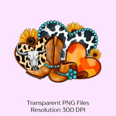 Western Love Heart Be My Valentine Clipart Bundle - CraftNest - Digital Crafting and Art