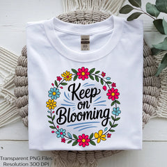 Keep On Blooming Floral Positive Quote SVG Bundle - CraftNest - Digital Crafting and Art