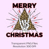 Christmas Leopard Tree Skeleton Clipart Bundle