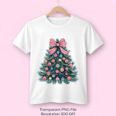 Christmas Tree Pink Bow Ornaments Clipart Bundle - CraftNest - Digital Crafting and Art