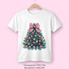 Christmas Tree Pink Bow Ornaments Clipart Bundle
