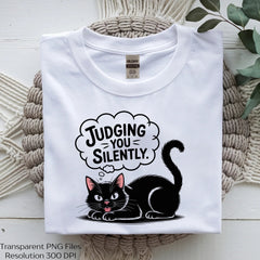 Judging You Silently Black Cat Clipart Bundle - CraftNest - Digital Crafting and Art