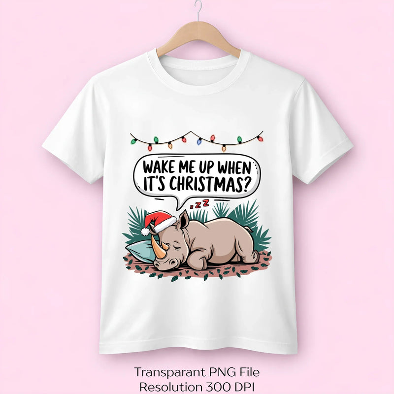 Christmas Wake Me Up When It's Rhinoceros Clipart Bundle - CraftNest - Digital Crafting and Art