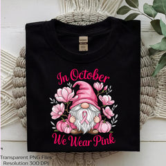 In October We Wear Pink Gnome Awareness SVG Bundle - CraftNest - Digital Crafting and Art