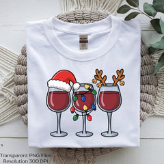 Christmas Wine Glass Holiday Drink Clipart Bundle - CraftNest - Digital Crafting and Art