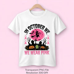 In October We Wear Pink Witch Halloween SVG Bundle - CraftNest - Digital Crafting and Art