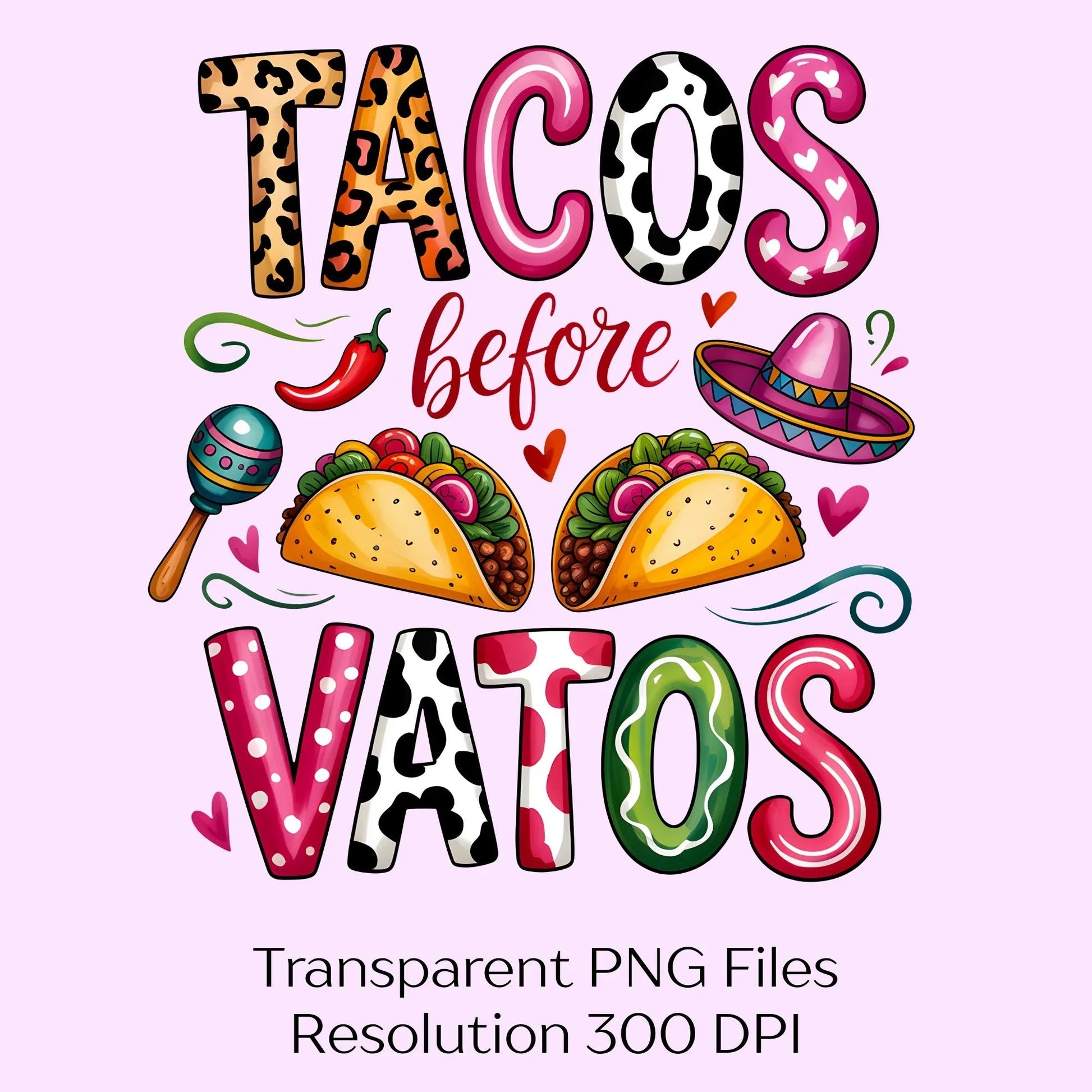 Tacos Before Vatos Valentine Clipart Bundle - CraftNest - Digital Crafting and Art
