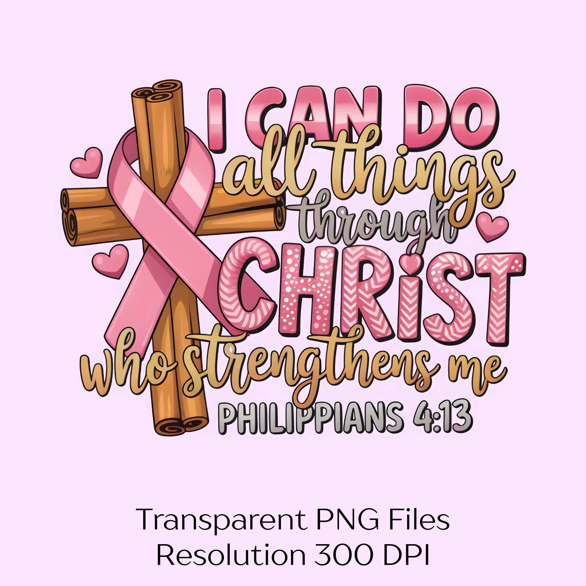 Empowering Christian Clipart Bundle: I Can Do All Things Through Christ - CraftNest - Digital Crafting and Art