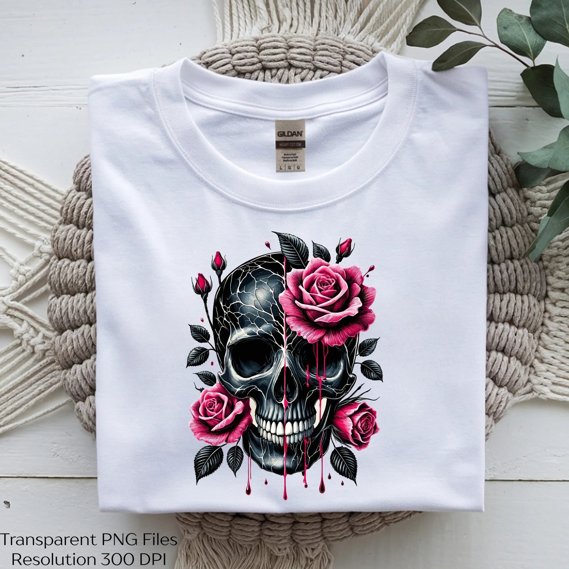 Cracked Skull with Pink Roses Gothic Clipart Bundle - CraftNest - Digital Crafting and Art