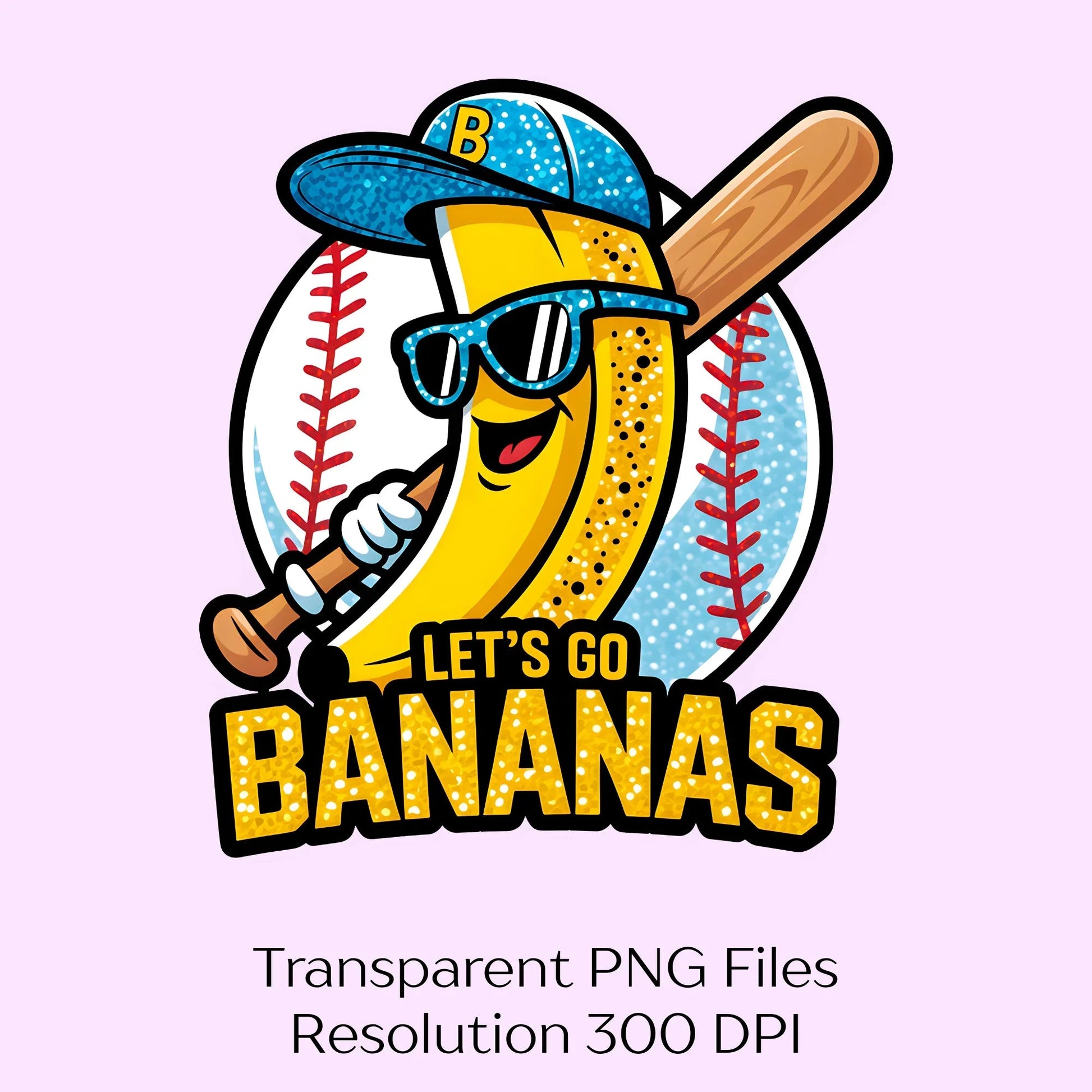 Let Go Bananas Baseball Clipart Bundle - CraftNest - Digital Crafting and Art