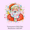 Splatter Santa Christmas Clipart Bundle
