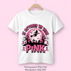 In October We Wear Pink Witch Halloween SVG Bundle - CraftNest - Digital Crafting and Art