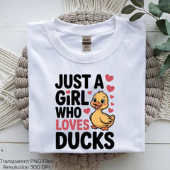 Just a Girl Who Loves Ducks Shirt SVG Bundle - CraftNest - Digital Crafting and Art