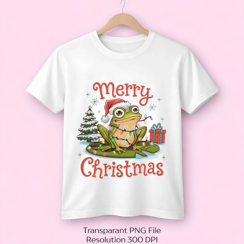 Merry Christmas Festive Frog with Lights Clipart Bundle - CraftNest - Digital Crafting and Art