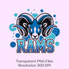 Rams Blue Silver Sequin Clipart Bundle