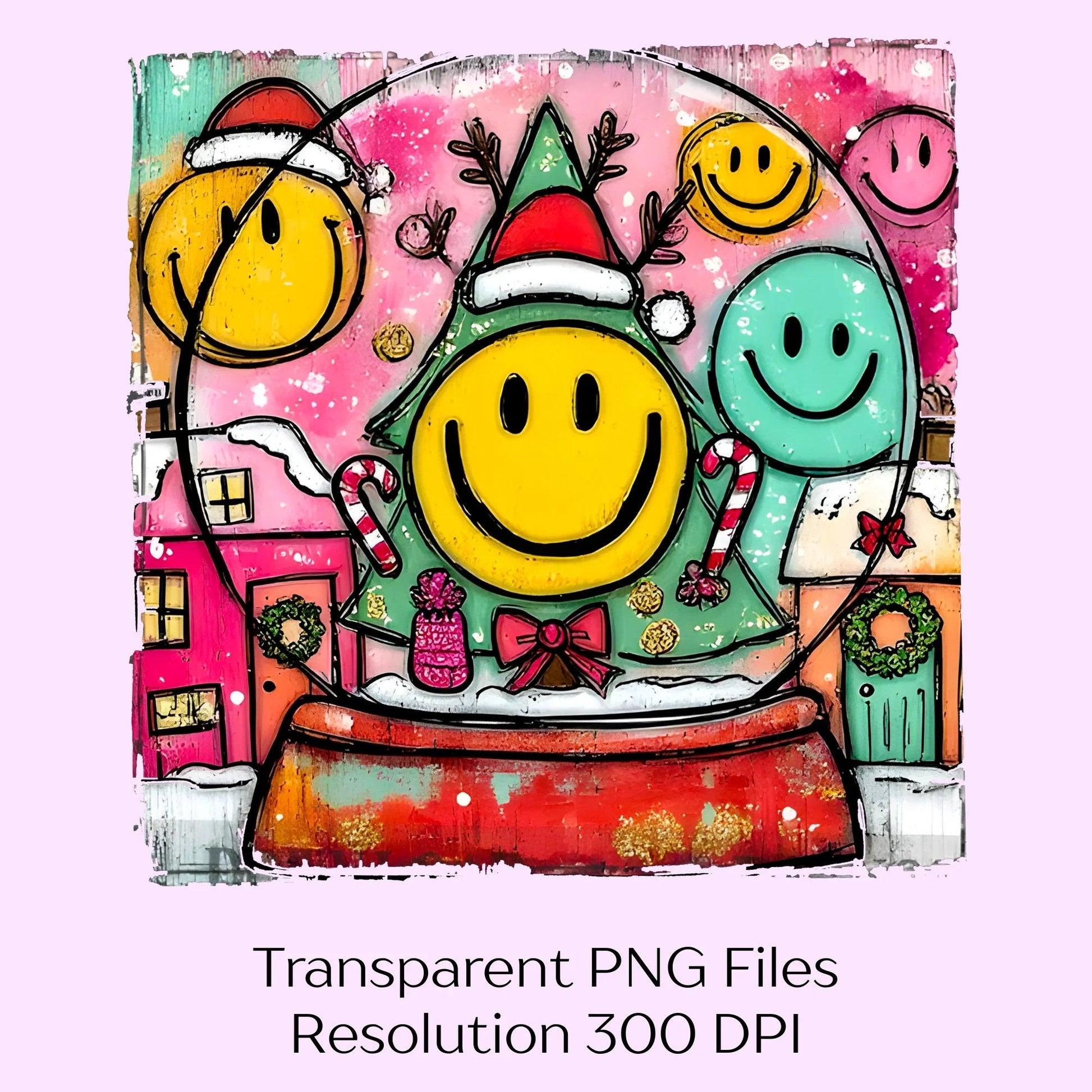 Preppy Christmas Smiley Face Clipart Bundle - CraftNest - Digital Crafting and Art