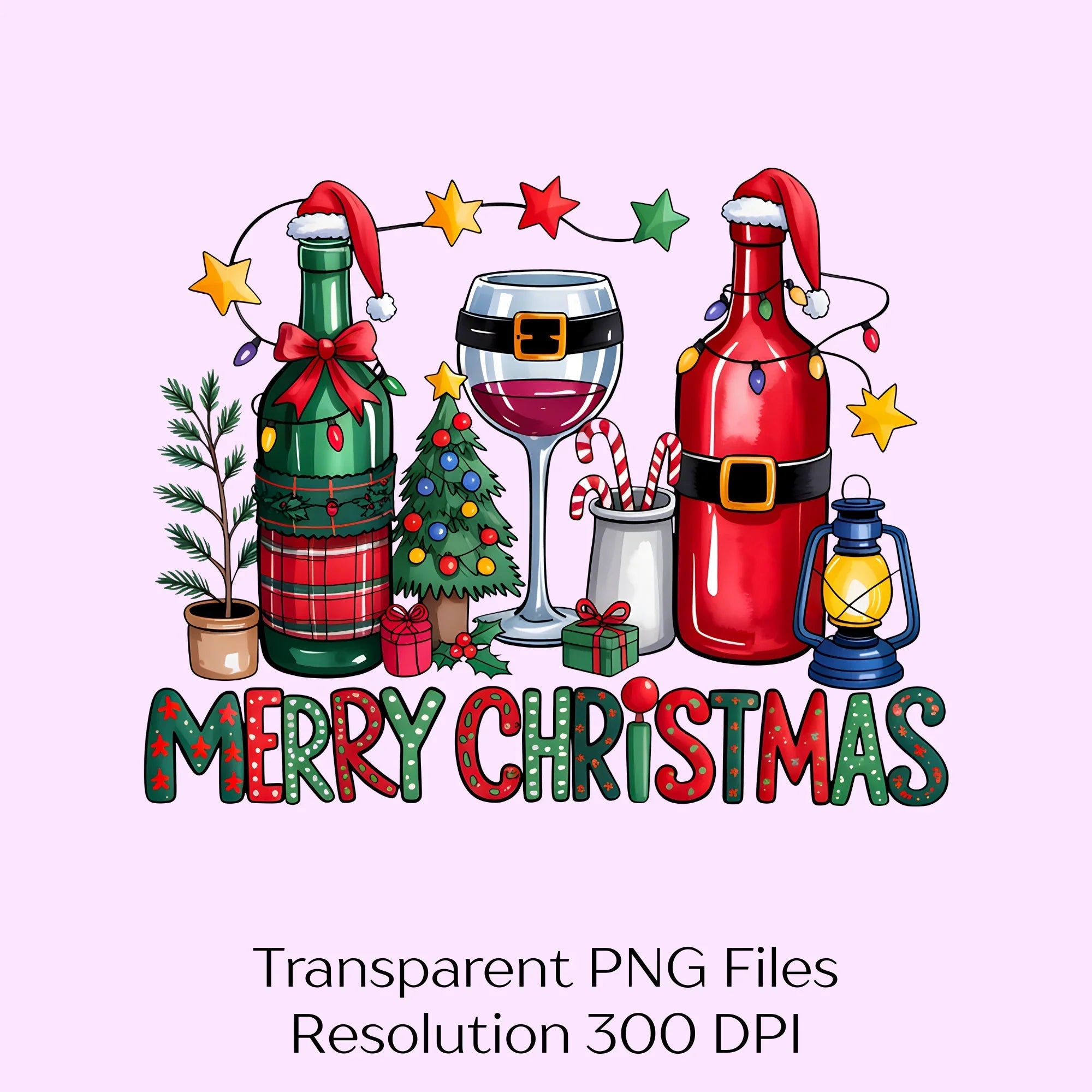 Merry Christmas Western Wine Clipart Bundle - CraftNest - Digital Crafting and Art