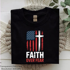 Faith Over Fear USA Flag Shirt SVG Bundle - CraftNest - Digital Crafting and Art