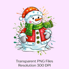 Splatter Snowman Christmas Clipart Bundle - CraftNest - Digital Crafting and Art