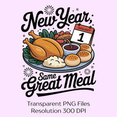 New Year Same Great Meal Funny Clipart Bundle - CraftNest - Digital Crafting and Art