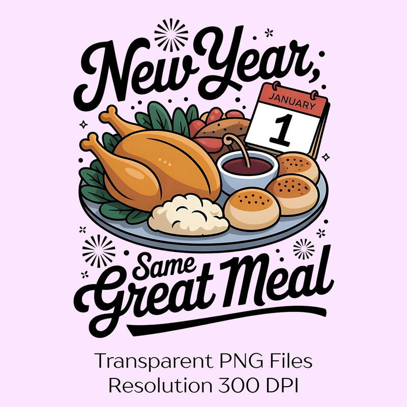 New Year Same Great Meal Funny Clipart Bundle - CraftNest - Digital Crafting and Art