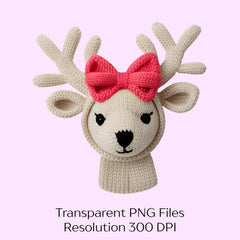 Faux Yarn Christmas Reindeer Clipart Bundle - CraftNest - Digital Crafting and Art