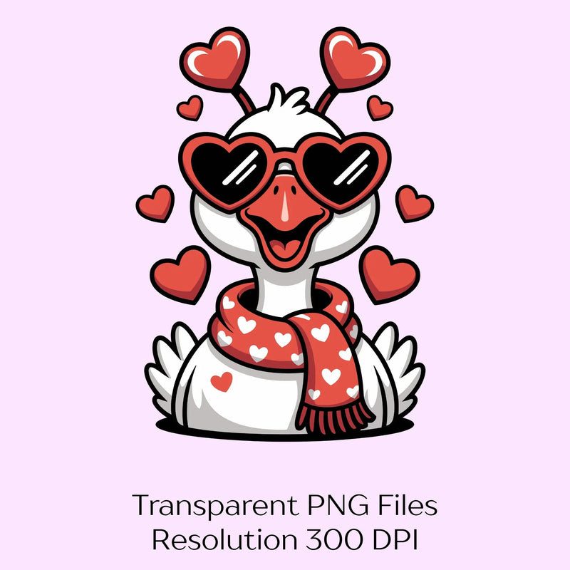 Cute Silly Goose Valentines Clipart Bundle - CraftNest - Digital Crafting and Art