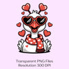 Cute Silly Goose Valentines Clipart Bundle
