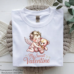 Cute Angel Baby with Teddy Bear Clipart Bundle - CraftNest - Digital Crafting and Art