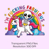 Unicorn Funny Skeleton Clipart Bundle