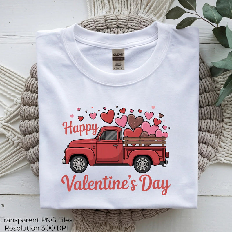 Valentine's Day Red Truck Clipart Bundle - CraftNest - Digital Crafting and Art