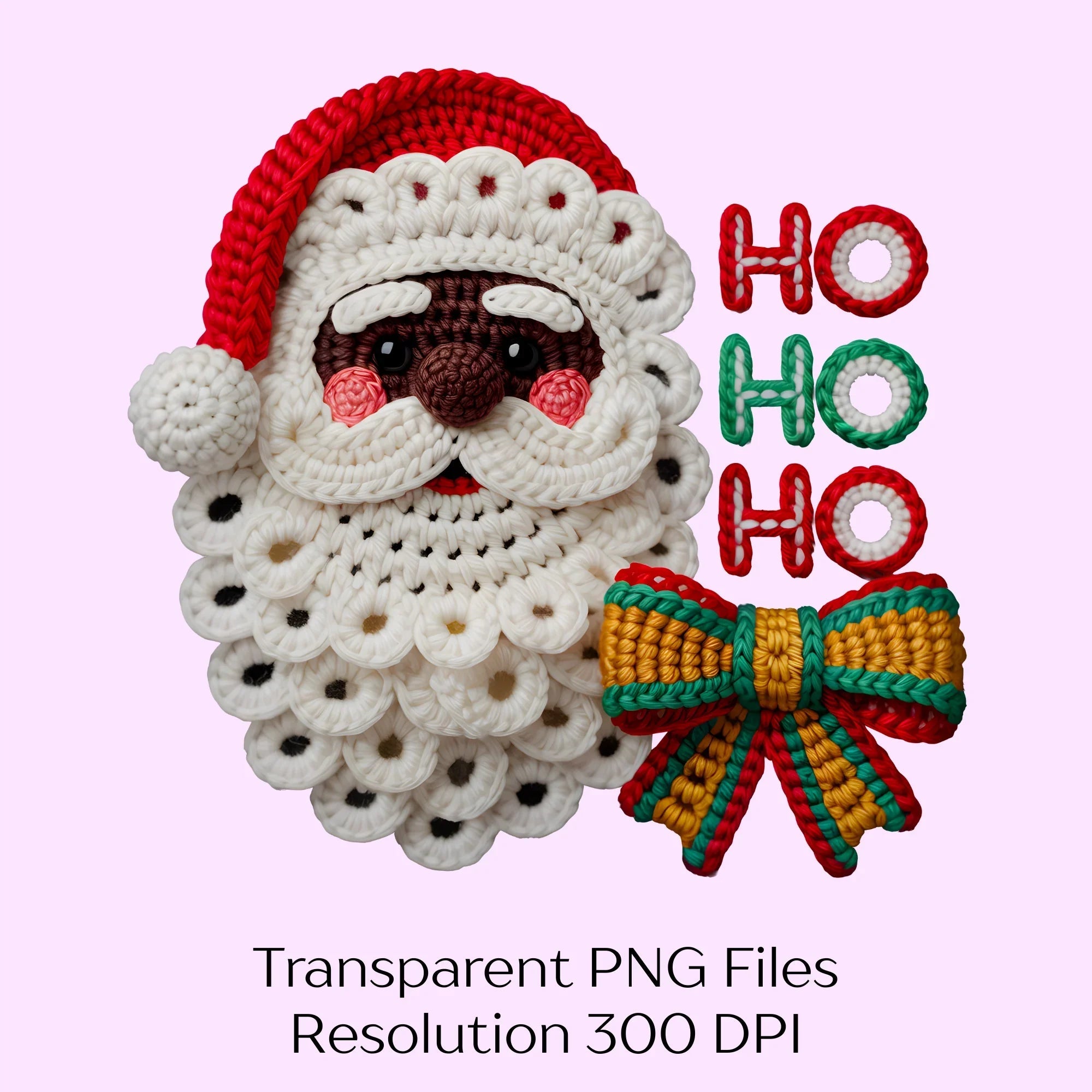 Faux Yarn Crochet Black Santa Clipart Bundle - CraftNest - Digital Crafting and Art