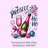 Prosecco Ho Christmas Clipart Bundle