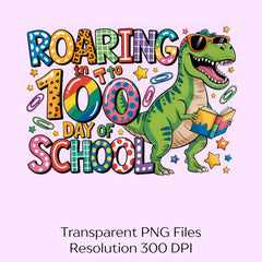 Roaring Into 100 Days of School Clipart Bundle - CraftNest - Digital Crafting and Art