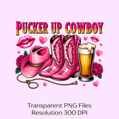 Pucker Up Cowboy Valentines Clipart Bundle - CraftNest - Digital Crafting and Art