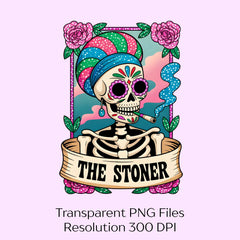 Stoner Skeleton Tarot Card Clipart Bundle - CraftNest - Digital Crafting and Art