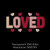 Loved Faux Yarn Valentines Clipart Bundle