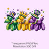 Mardi Gras Bead Dog Clipart Bundle