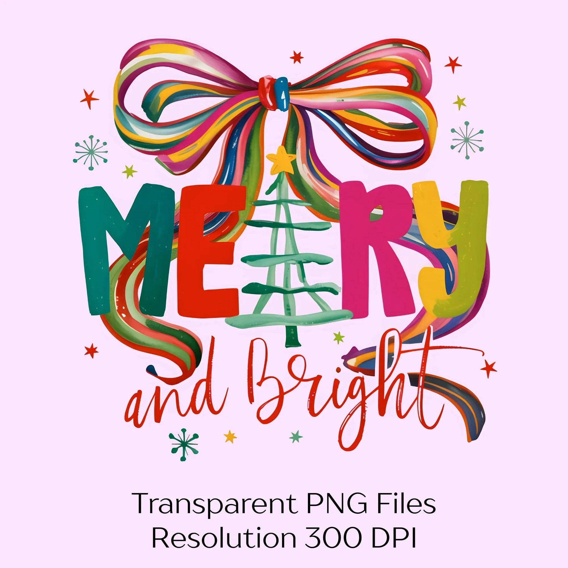 Merry and Bright Christmas Tree Clipart Bundle - CraftNest - Digital Crafting and Art